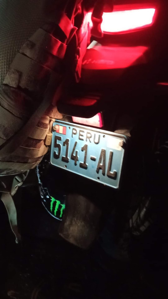 Placa del vehículo en el que se transportaba