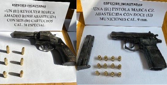 Armas de fuego incautadas