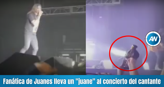 Fan de Juanes lleva un "juane" al concierto del cantante colombiano