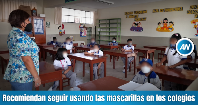 Recomiendan seguir usando mascarillas en los colegios