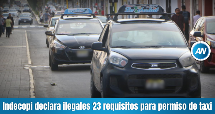 Indecopi declara ilegales 23 requisitos para permiso a taxi empresas