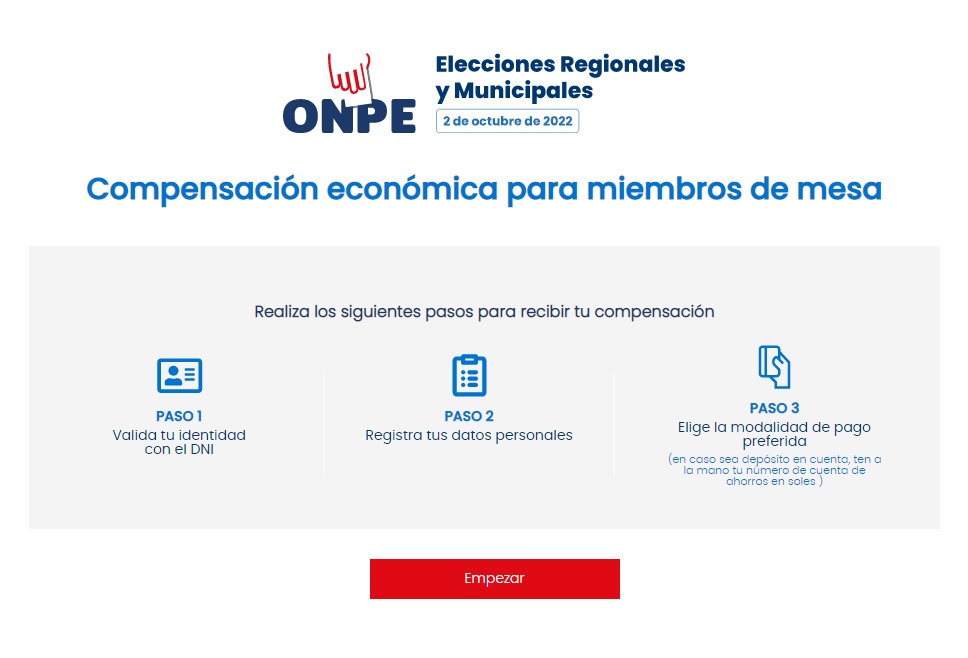 Página oficial de la ONPE