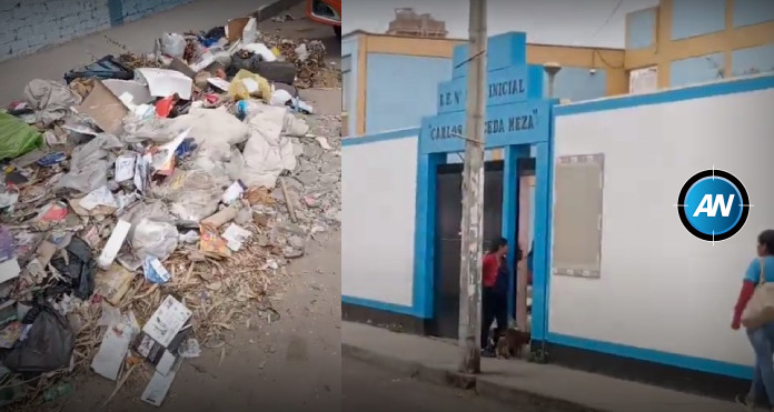 Exteriores de la I.E. Carlos Uceda Meza es un basural