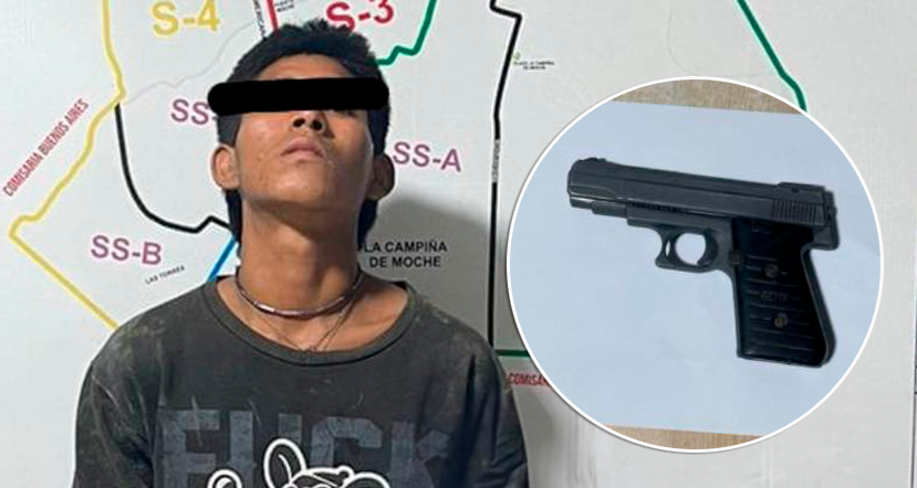 Adolescente de 16 años asaltaba con arma de fuego en Moche