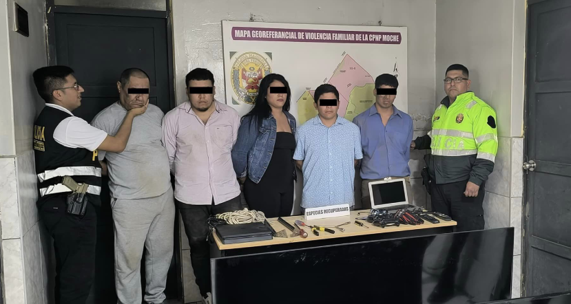 Detienen a cinco integrantes de presunta banda criminal en Moche