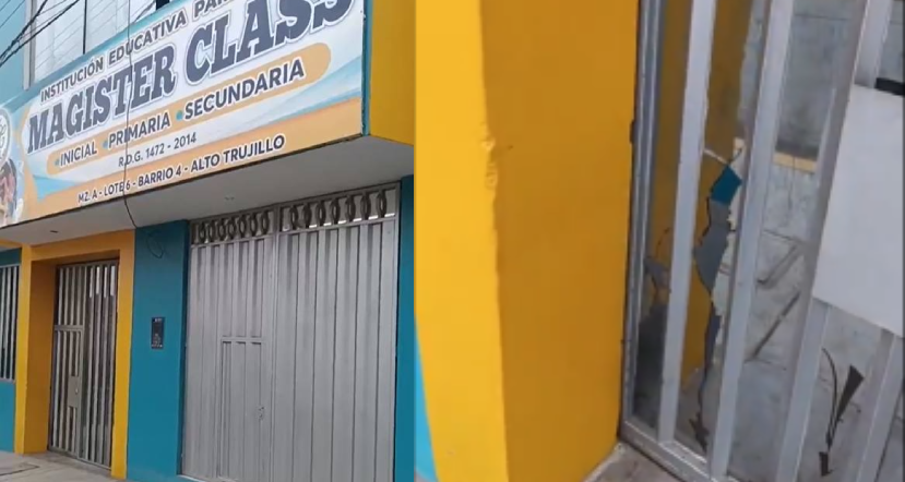 Extorsionadores detonan explosivo en colegio de Alto Trujillo