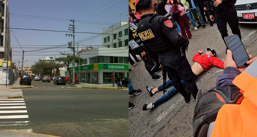 Balean a extranjero en la Av. Larco, frente a Interbank