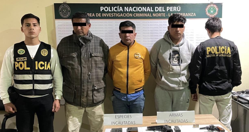 PNP interviene a tres presuntos miembros de la banda ‘Los Malditos de Moche’ con armas