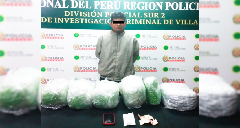 Capturan en Lima a traficante con 20 kilos de marihuana