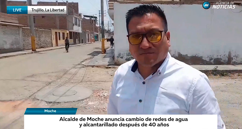 Alcalde de Moche anuncia la renovación de tuberías de agua y alcantarillado