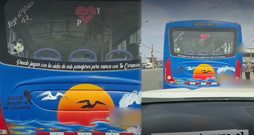 Chofer peruano se vuelve viral con frases románticas y divertidas en su bus