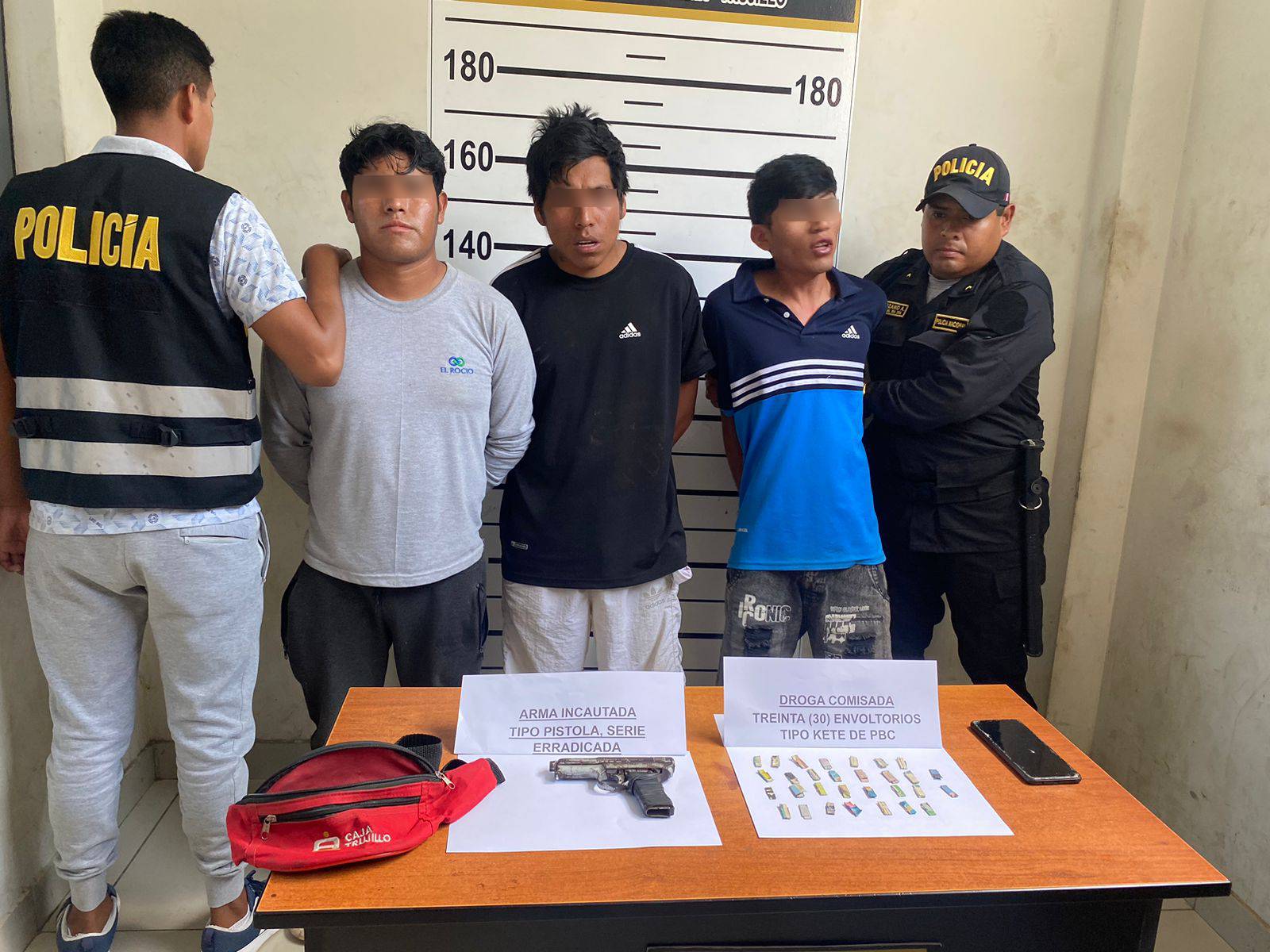 Capturan a tres presuntos miembros de "Los Siete del Alto Trujillo" por extorsión y tenencia ilegal de armas