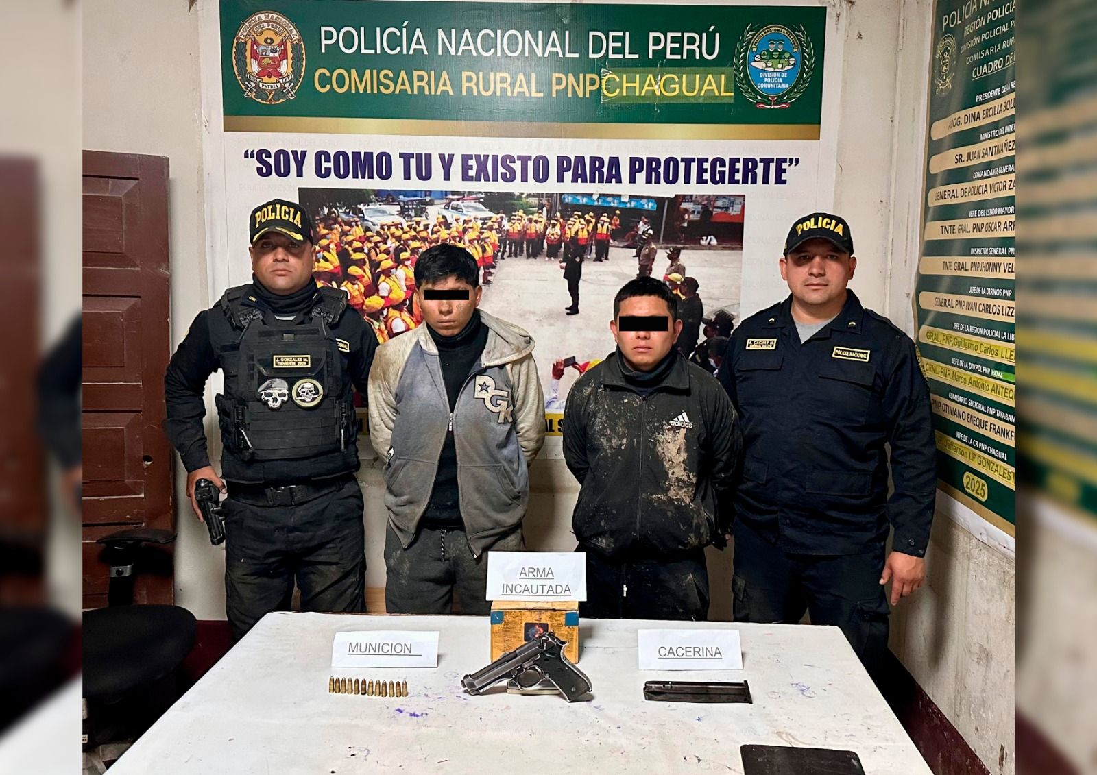 PNP captura a dos sujetos por tenencia ilegal de arma de fuego en Pataz