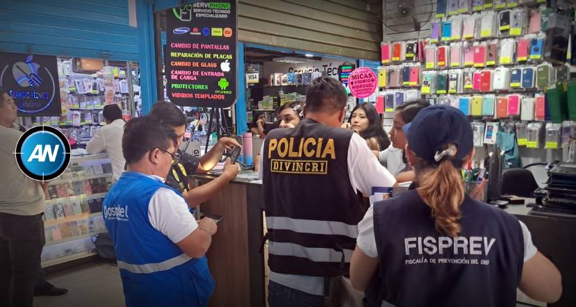 Fiscalía, PNP y Osiptel ejecutan operativo contra venta ilegal de celulares