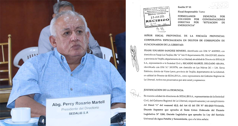 Denuncian ante el Ministerio Público a funcionarios de Sedalib por contrataciones directas