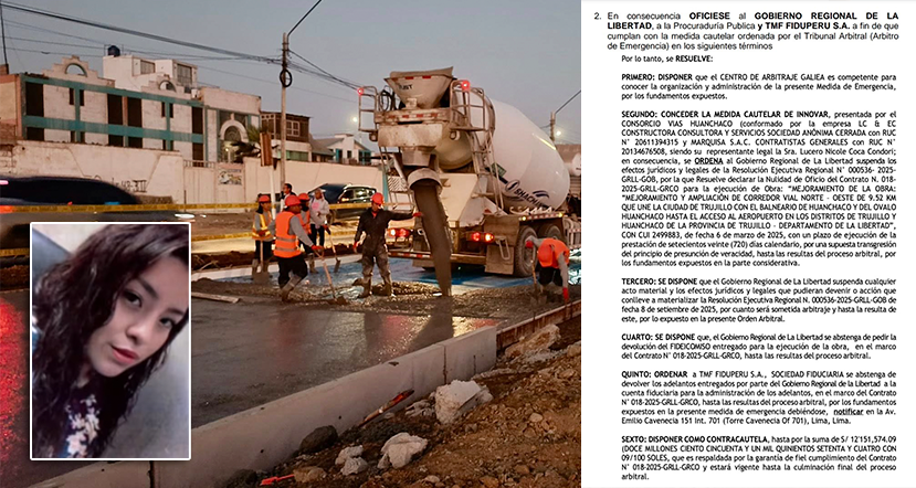 Juzgado respalda a consorcio de Lucero Coca en obra vial de Huanchaco y ordena que se reanuden trabajos