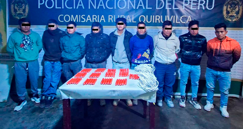 Policía desarticula a “Los Mukys de Pampa de la Julia” en Quiruvilca y decomisa explosivos