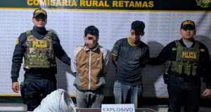 Intervienen bocamina ilegal y detienen a dos sujetos con explosivos en Retamas