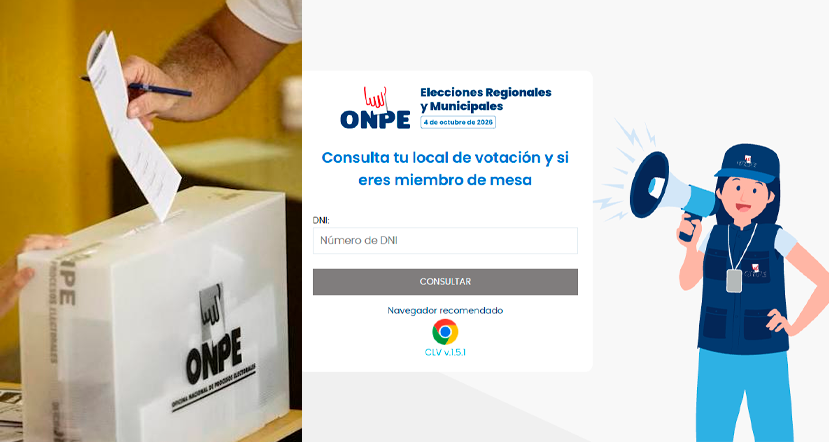 Elecciones 2026: consulta aquí tu local y mesa de votación para este domingo 4 de octubre